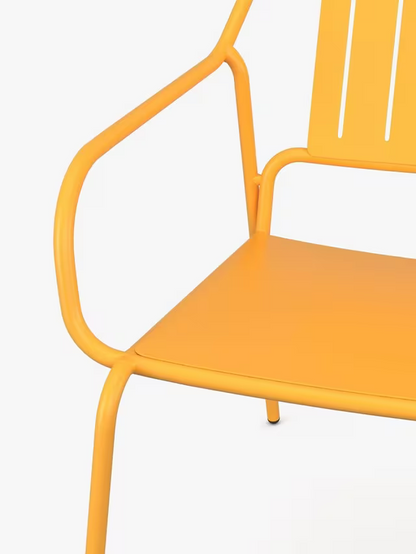 John Lewis Metal Garden Lounge Chair, Melon Yellow x 3 set of 3  Chairs