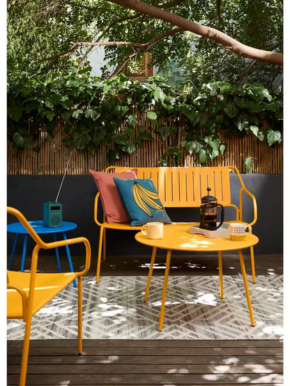 John Lewis Metal Garden Lounge Chair, Melon Yellow x 3 set of 3  Chairs