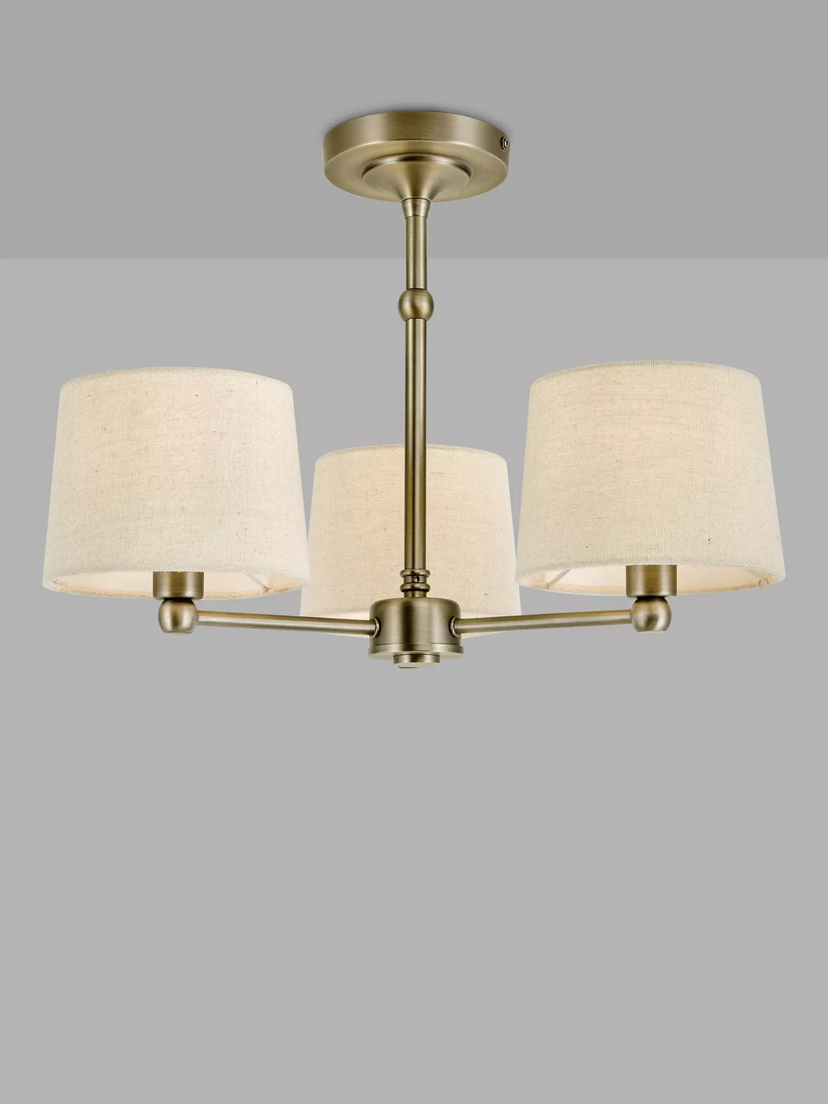 John Lewis Isabel Semi Flush Ceiling Light, Pewter