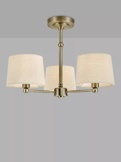 John Lewis Isabel Semi Flush Ceiling Light, Pewter