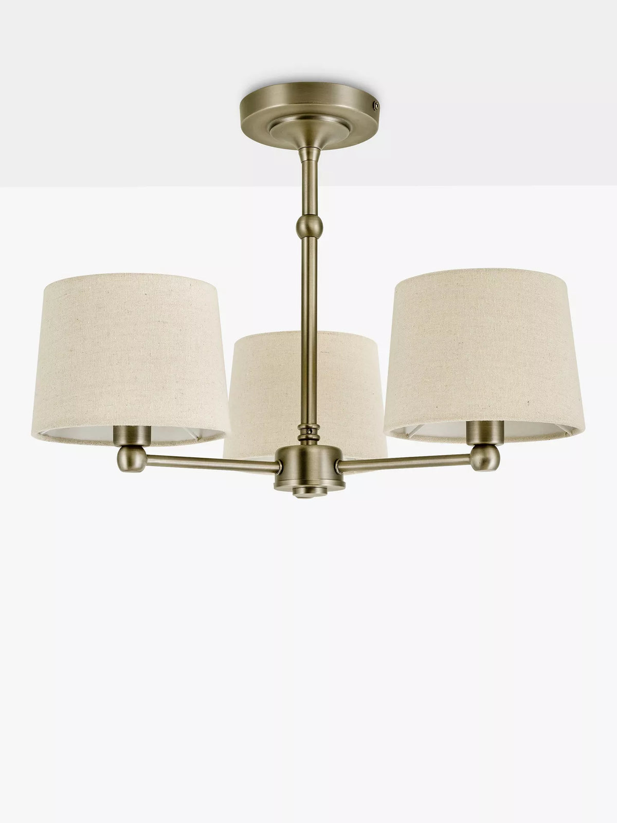 John Lewis Isabel Semi Flush Ceiling Light, Pewter