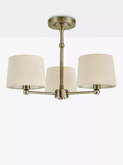 John Lewis Isabel Semi Flush Ceiling Light, Pewter