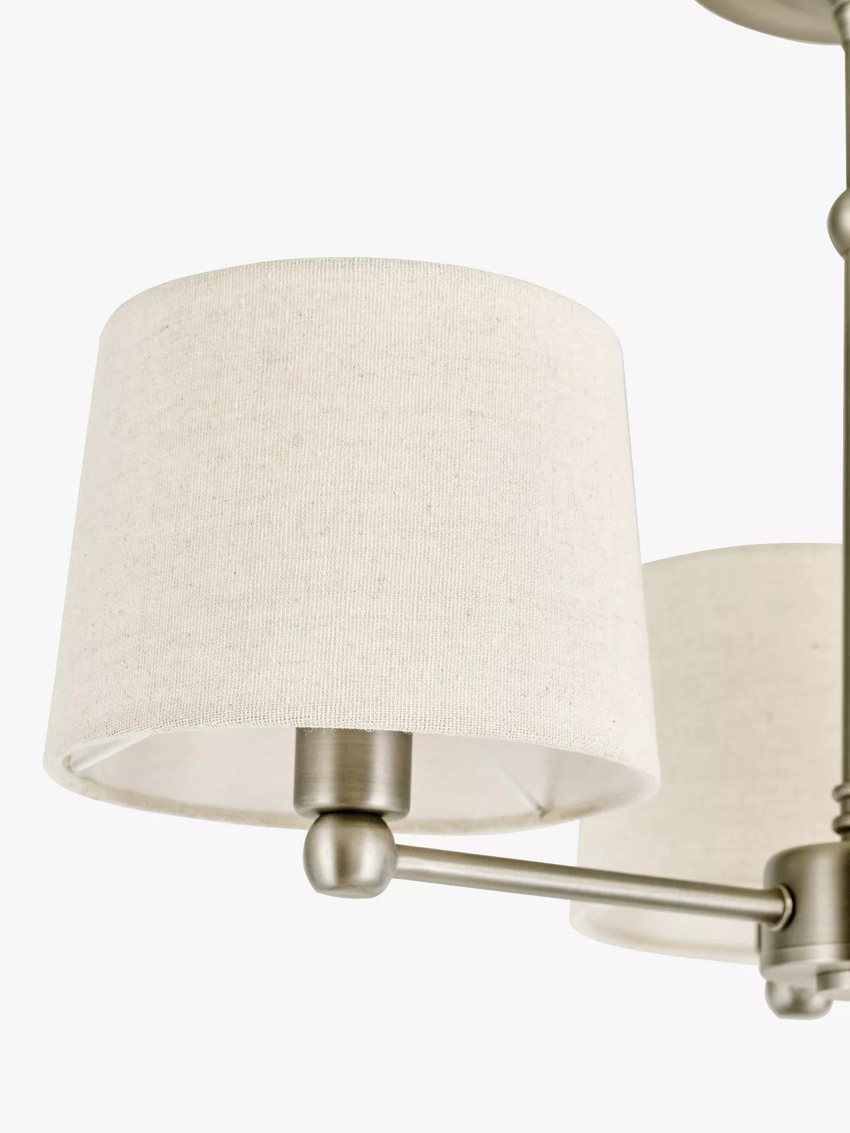 John Lewis Isabel Semi Flush Ceiling Light, Pewter