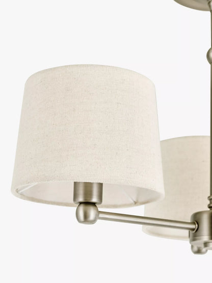 John Lewis Isabel Semi Flush Ceiling Light, Pewter