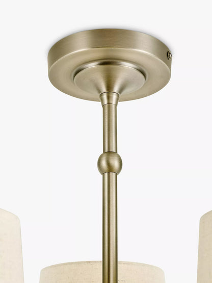 John Lewis Isabel Semi Flush Ceiling Light, Pewter
