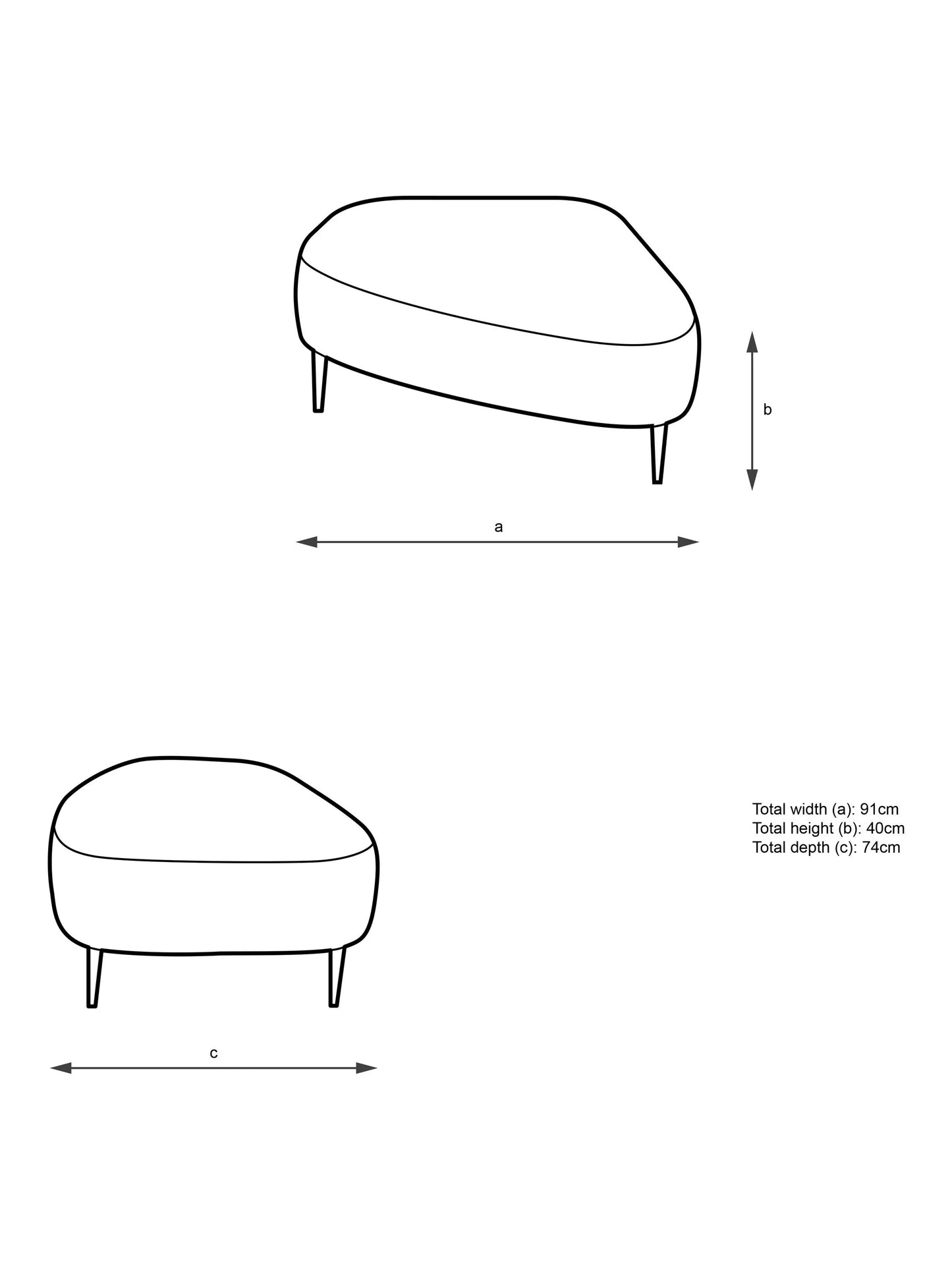 John Lewis Lozenge Footstool, Metal Legs Opal Putty