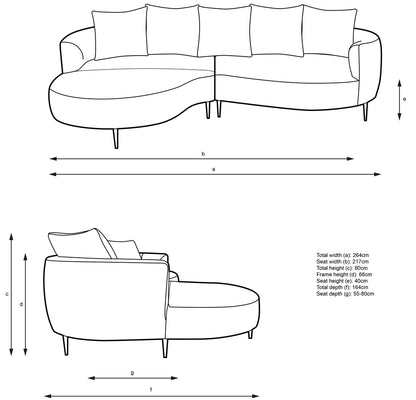 John Lewis Lozenge Grand 5 Seater LHF Chaise End Sofa, Metal Leg, Twisted Boucle Putty