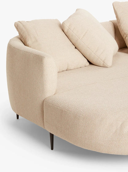 John Lewis Lozenge Grand 5 Seater LHF Chaise End Sofa, Metal Leg, Twisted Boucle Putty