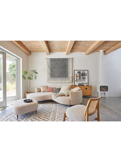 John Lewis Lozenge Grand 5 Seater LHF Chaise End Sofa, Metal Leg, Twisted Boucle Putty