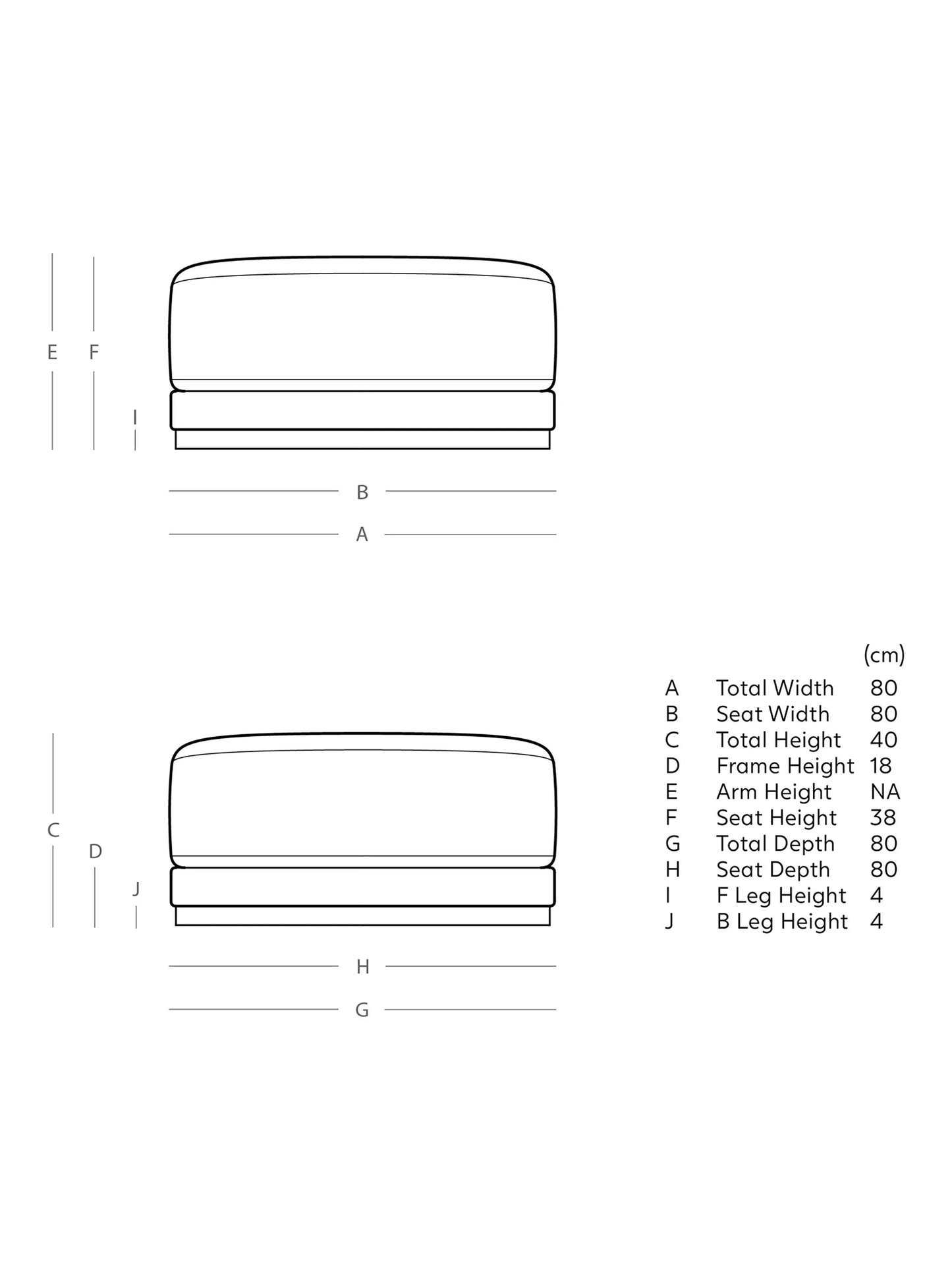 Swoon Denver Footstool, Fern Velvet
