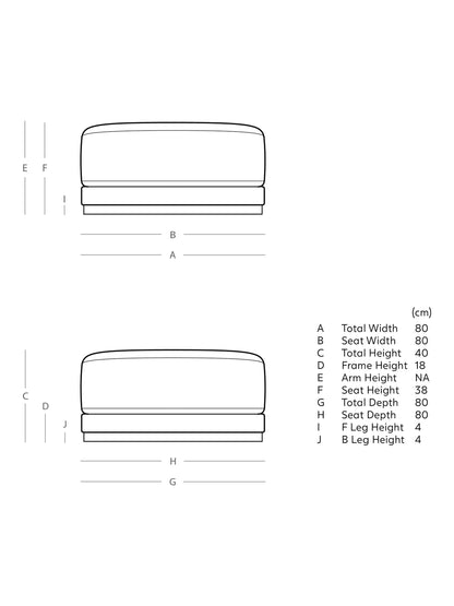 Swoon Denver Footstool, Fern Velvet
