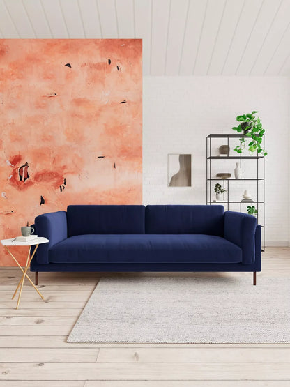 John Lewis Swoon Munich Large 3 Seater Sofa, Dark Leg, Ink Velvet
