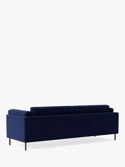 John Lewis Swoon Munich Large 3 Seater Sofa, Dark Leg, Ink Velvet