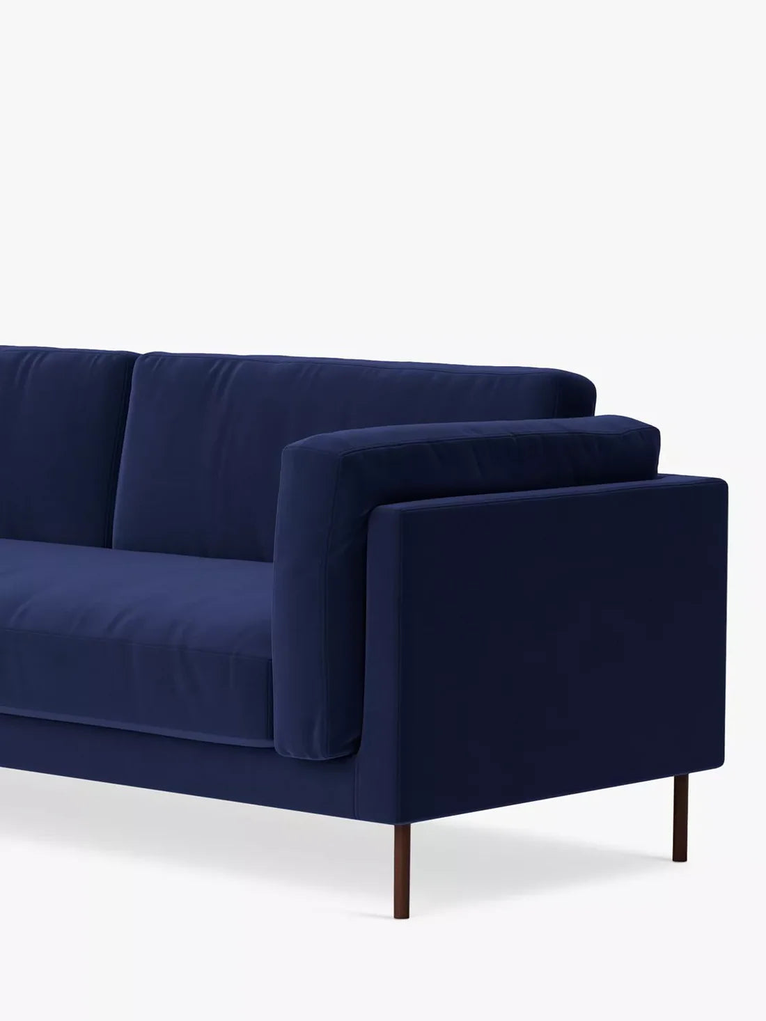John Lewis Swoon Munich Large 3 Seater Sofa, Dark Leg, Ink Velvet