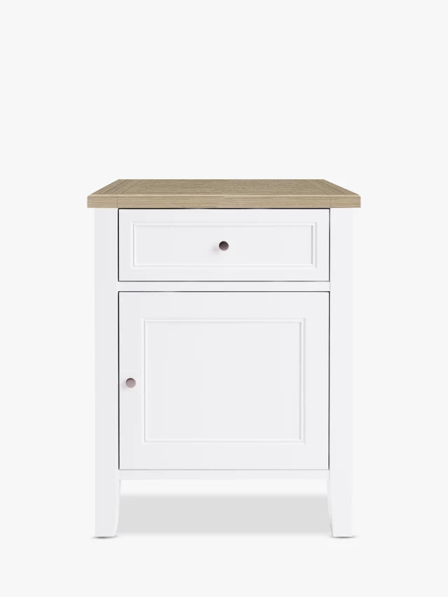 John Lewis St Ives Storage Bedside Table, White Haze