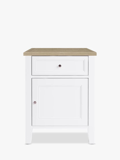 John Lewis St Ives Storage Bedside Table, White Haze