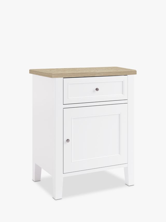 John Lewis St Ives Storage Bedside Table, White Haze