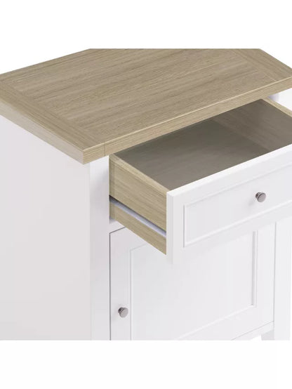 John Lewis St Ives Storage Bedside Table, White Haze