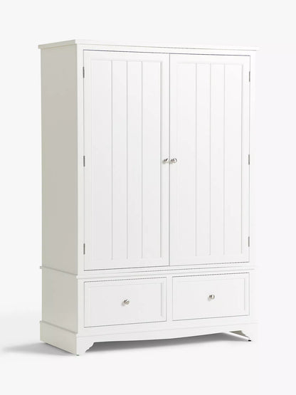 John Lewis St Ives Double Wardrobe with 2 Drawers in White