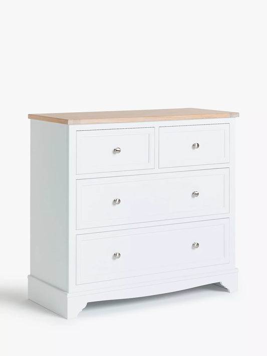 John Lewis St Ives 4 Drawer Chest, White Haze