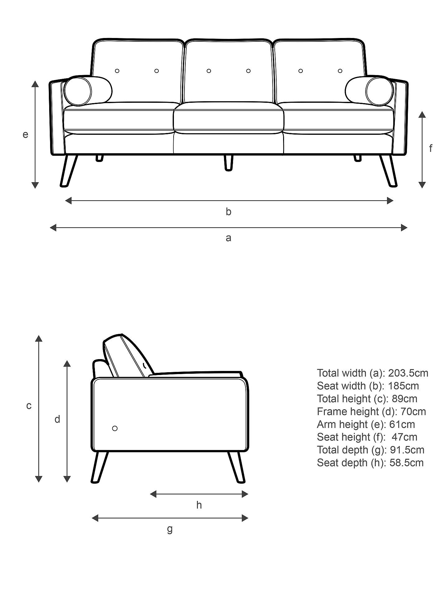 G Plan Vintage The Sixty Five Large 3 Seater Leather Sofa, Cambridge Tan