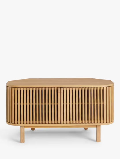 John Lewis Small Slatted TV Stand for TVs up to 60", Oak
