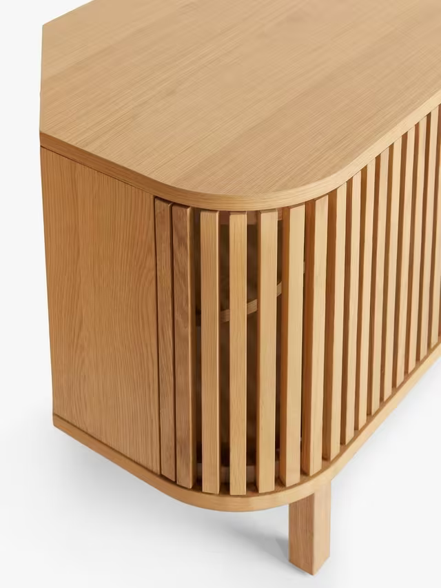 John Lewis Small Slatted TV Stand for TVs up to 60", Oak