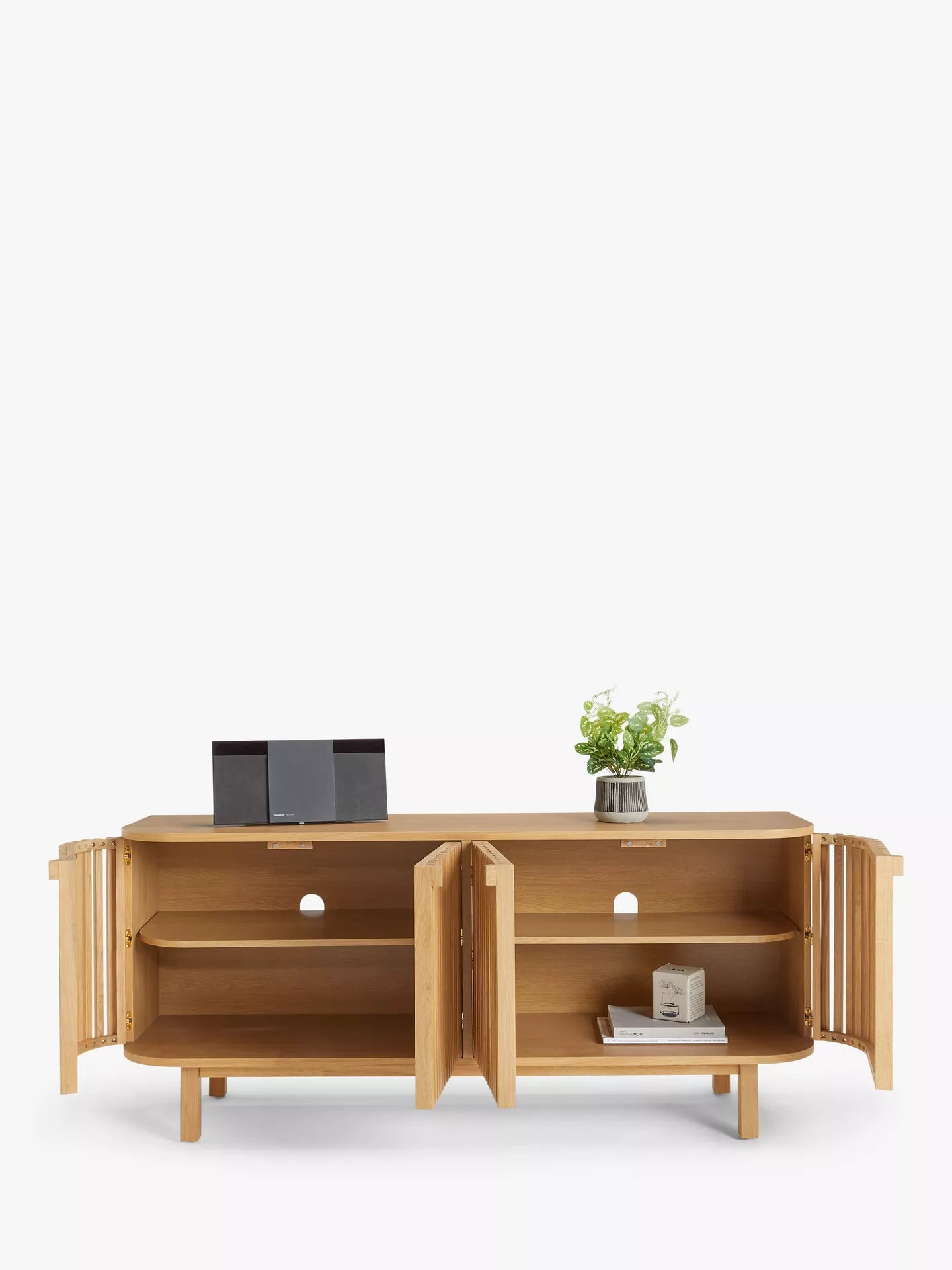 John Lewis Slatted TV Stand Sideboard for TVs up to 60", Oak
