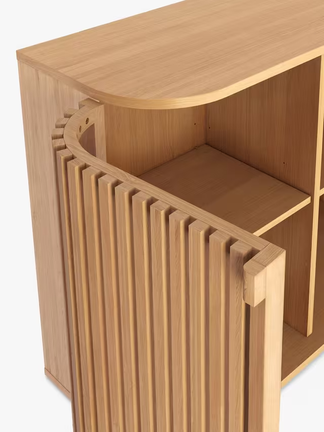 John Lewis Slatted 2 Door Cabinet, Natural