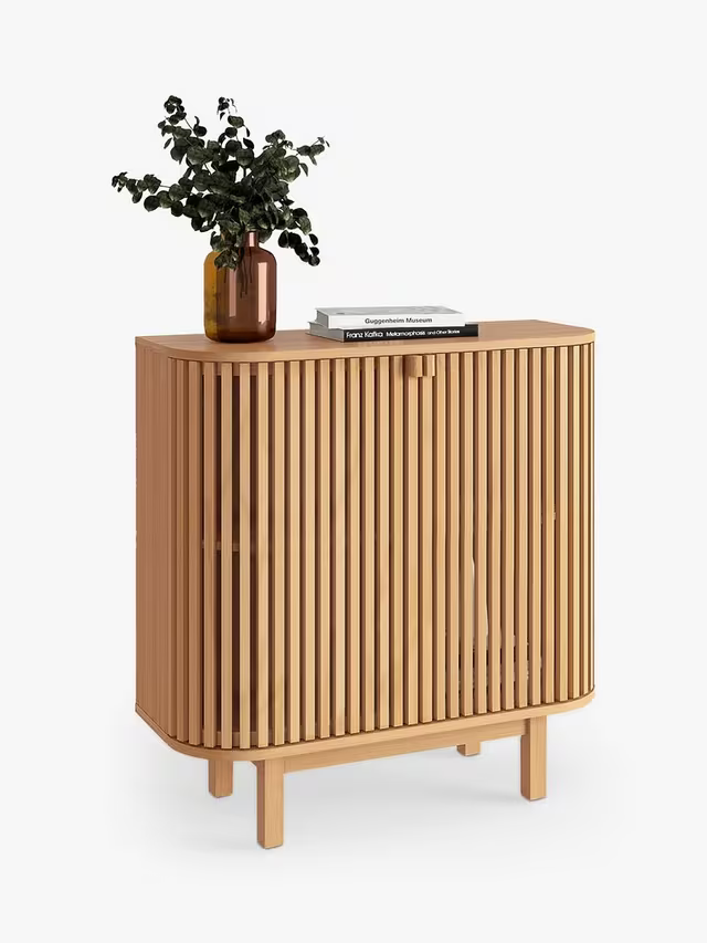 John Lewis Slatted 2 Door Cabinet, Natural