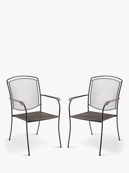 KETTLER John Lewis Henley by KETTLER Garden Dining Armchair, Set of 2, Iron Grey