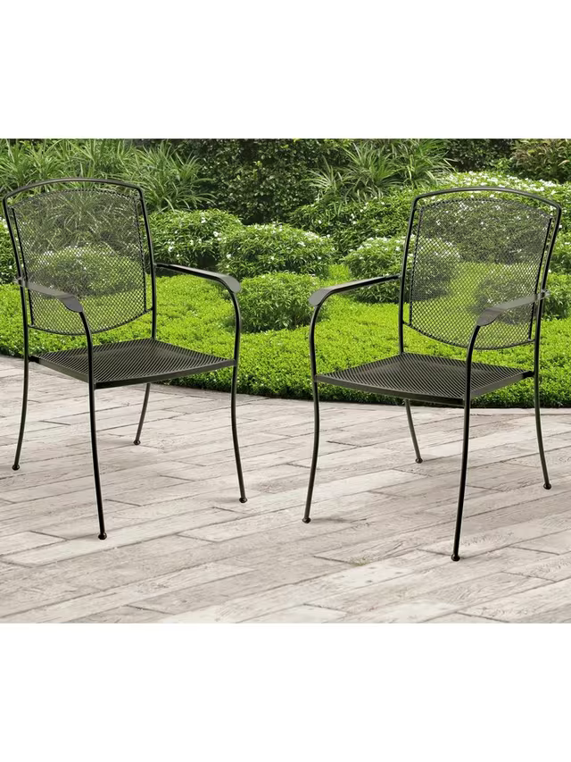 KETTLER John Lewis Henley by KETTLER Garden Dining Armchair, Set of 2, Iron Grey