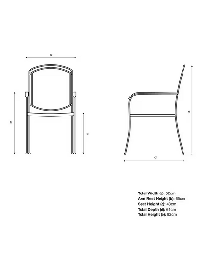 KETTLER John Lewis Henley by KETTLER Garden Dining Armchair, Set of 2, Iron Grey