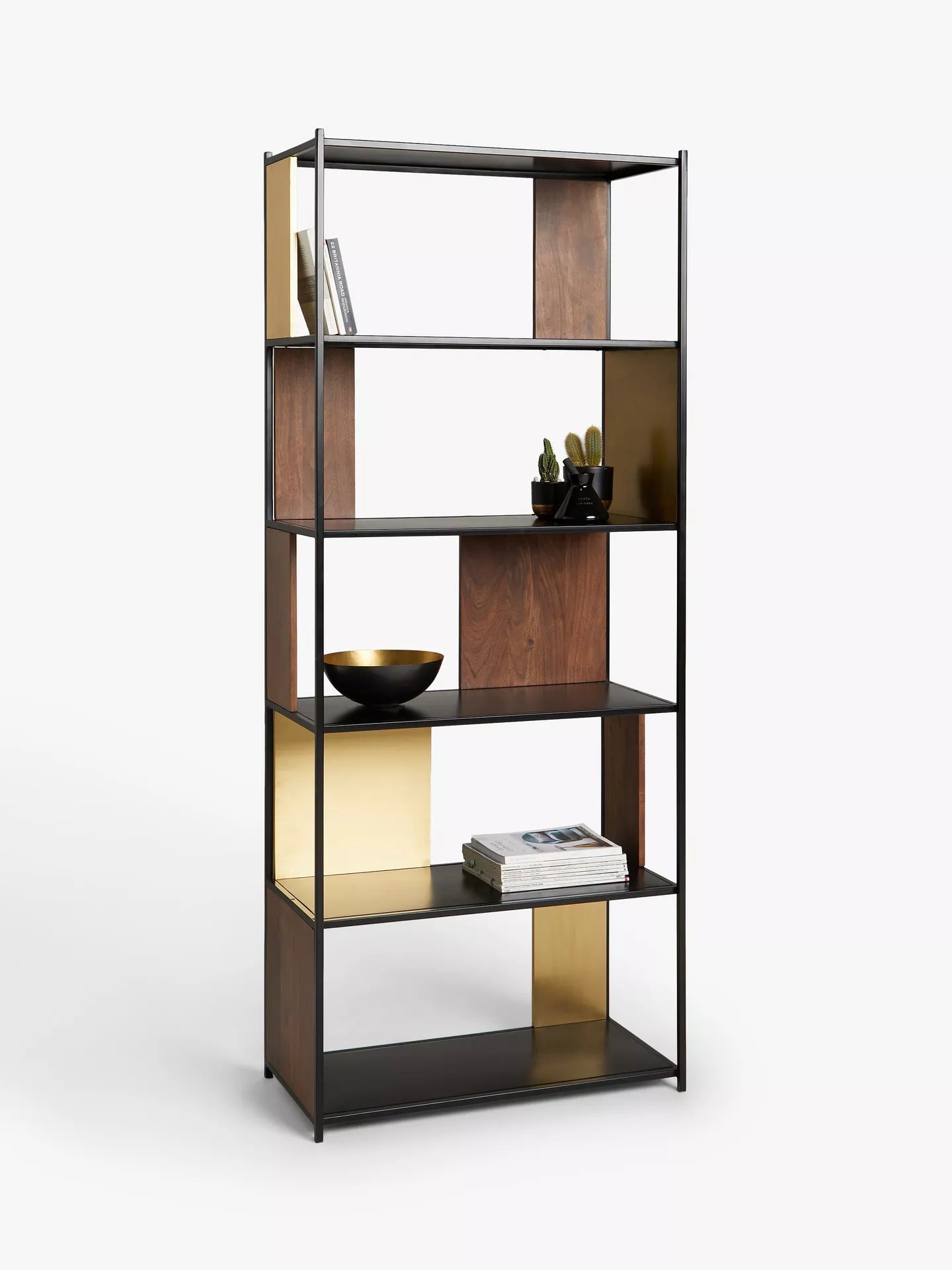 Swoon John Lewis + Swoon Brunel Wide Shelving Unit, Brown