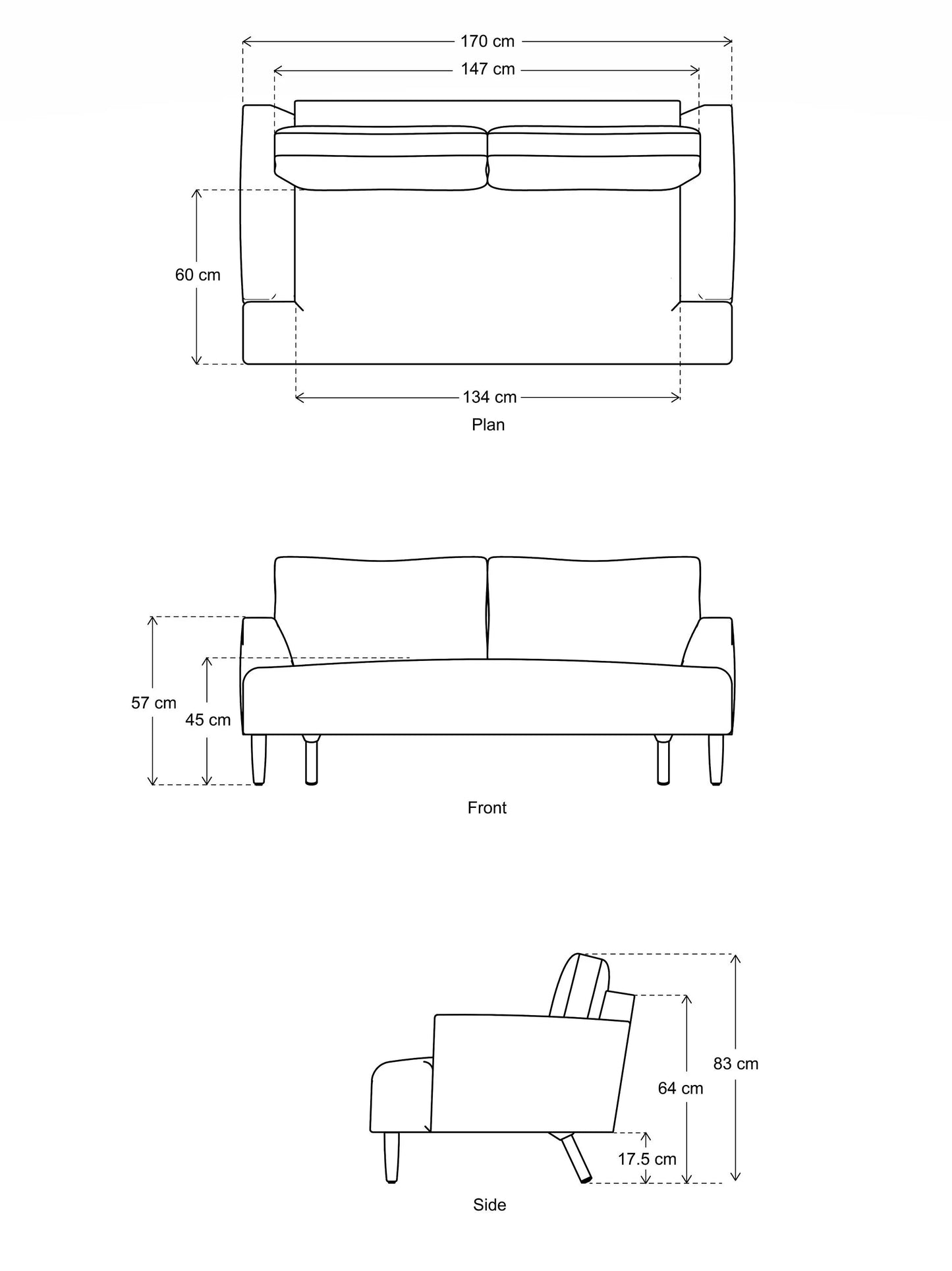 Swyft Model 05 Medium 2 Seater Sofa Charcoal Velvet