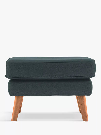 G Plan Vintage The Sixty Five Leather Footstool, Cambridge Petrol Blue