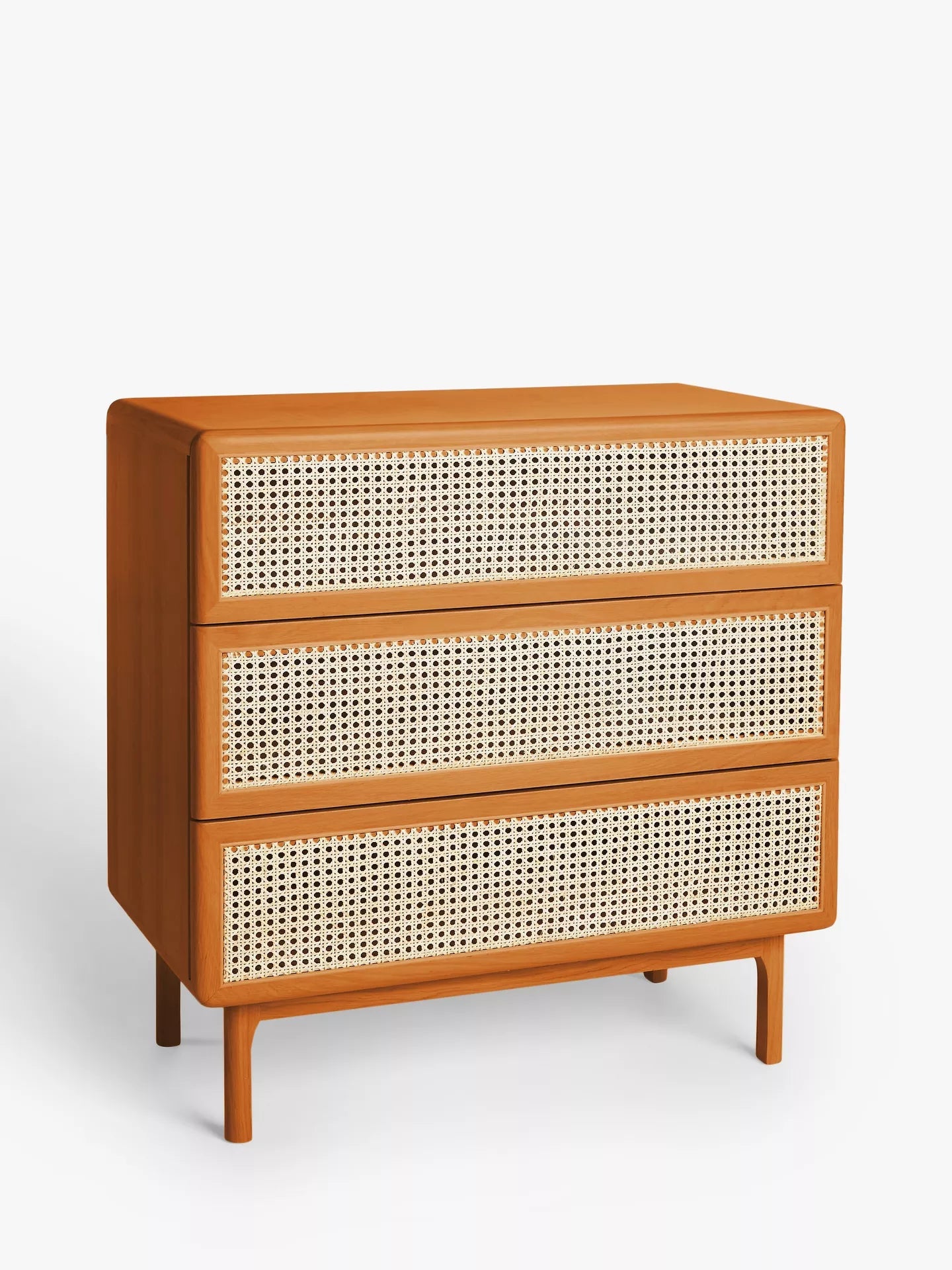 John Lewis Rattan 3 Drawer Chest, Cherry