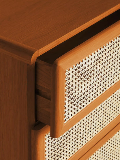 John Lewis Rattan 3 Drawer Chest, Cherry