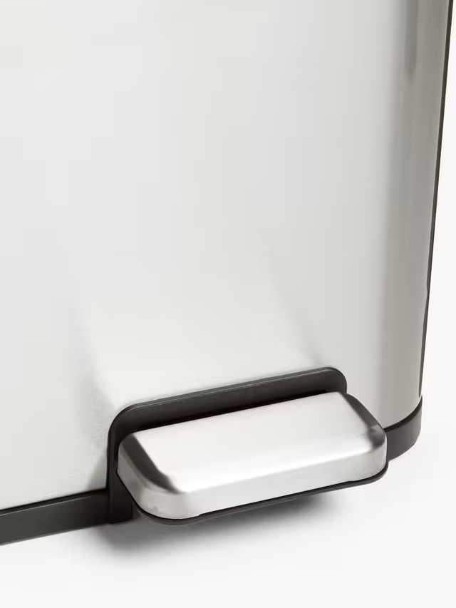 John Lewis 3 Section Recycling Pedal Bin, 60L, Brushed Steel