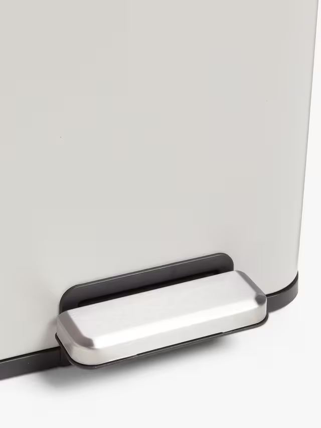 John Lewis 2 Section Recycling Bin with Handles, 60L, Grey