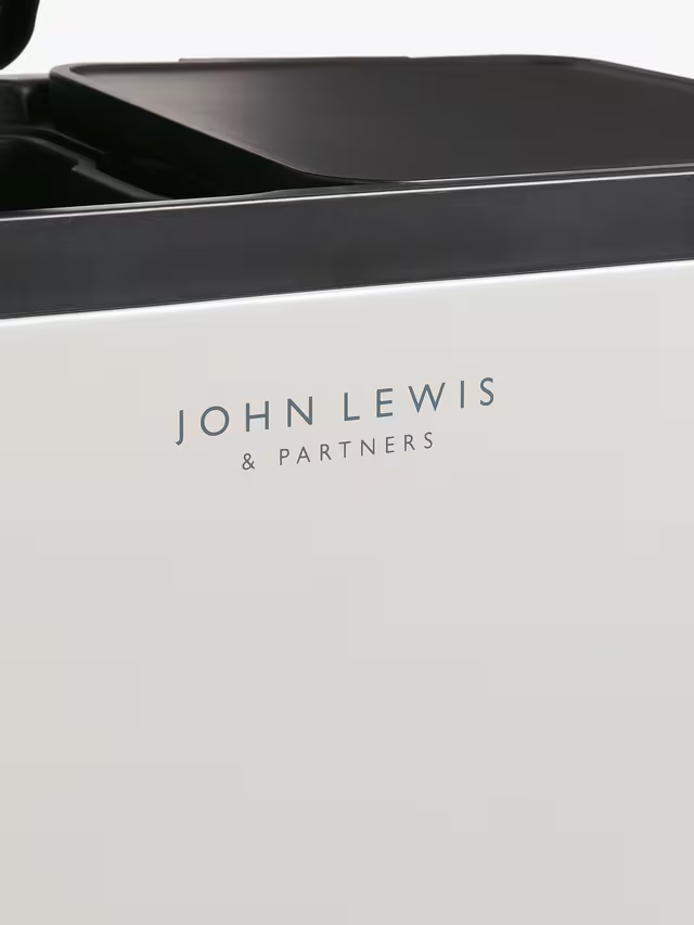 John Lewis 2 Section Recycling Bin with Handles, 60L, Grey