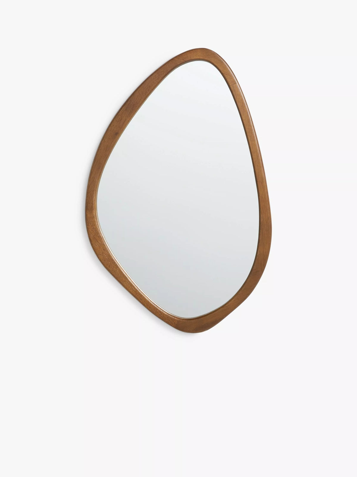 John Lewis Mid Century Oval Wood Wall Mirror, 71 x 47cm, Walnut