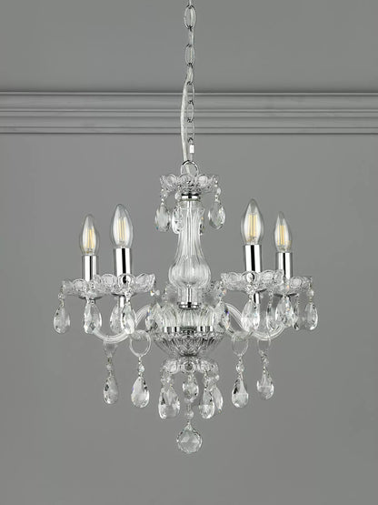 Laura Ashley Harriet Crystal 5 Arm Chandelier Ceiling Light, Clear