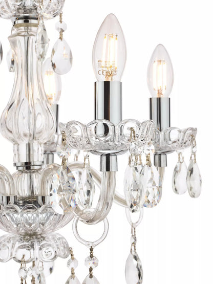 Laura Ashley Harriet Crystal 5 Arm Chandelier Ceiling Light, Clear