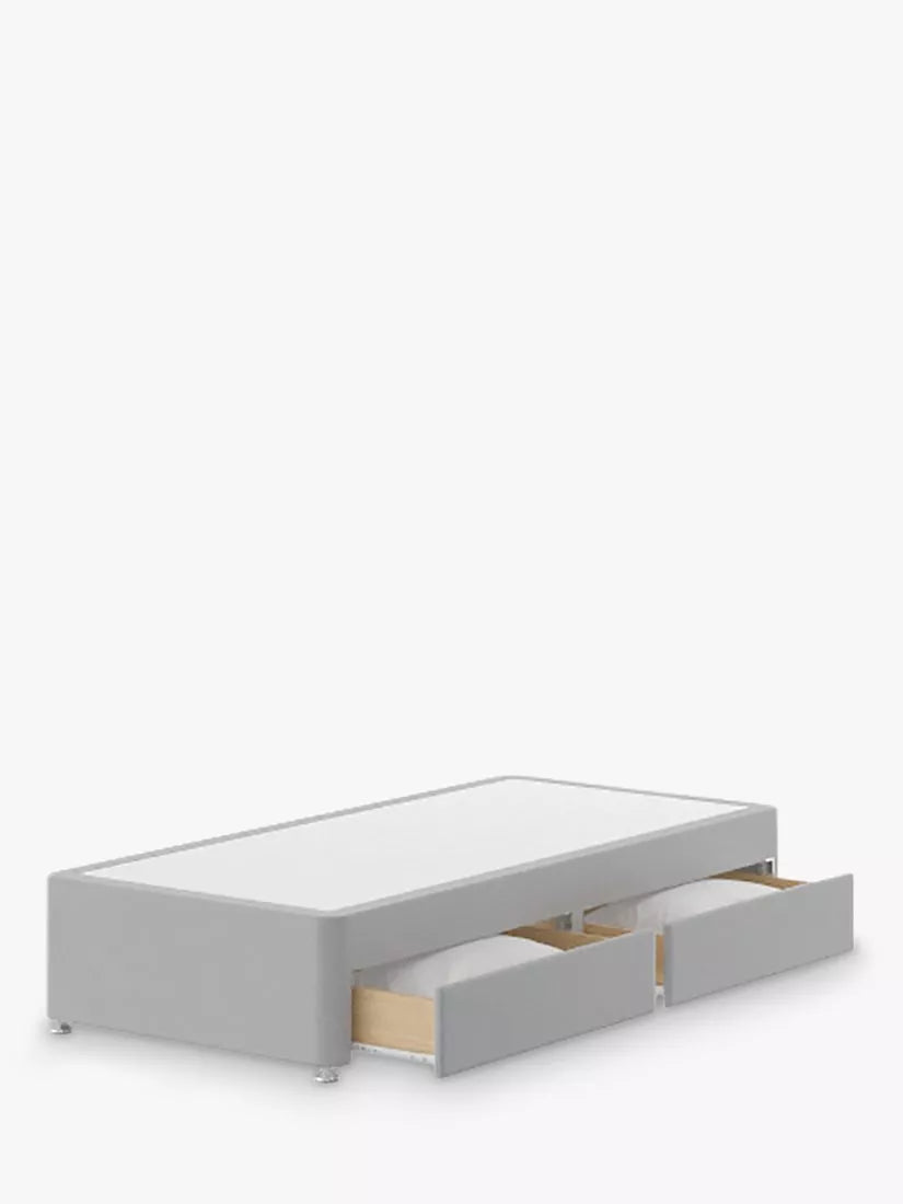Silentnight 2 Drawer Divan Base, Single, Light Grey