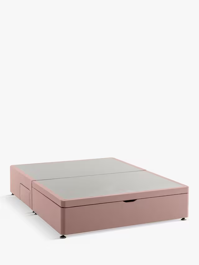 Silentnight 2 Drawer Continental Half Ottoman Divan Storage Bed, Dusky Pink