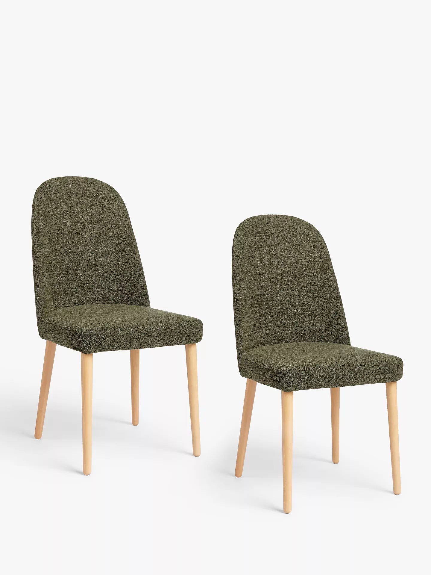 John Lewis Seek Dining Chairs, Set of 2, Green/Natural