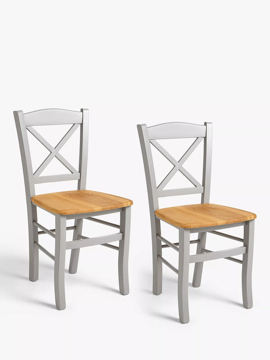 John Lewis Clayton Beech Wood Dining Chairs Set of 2 Grey