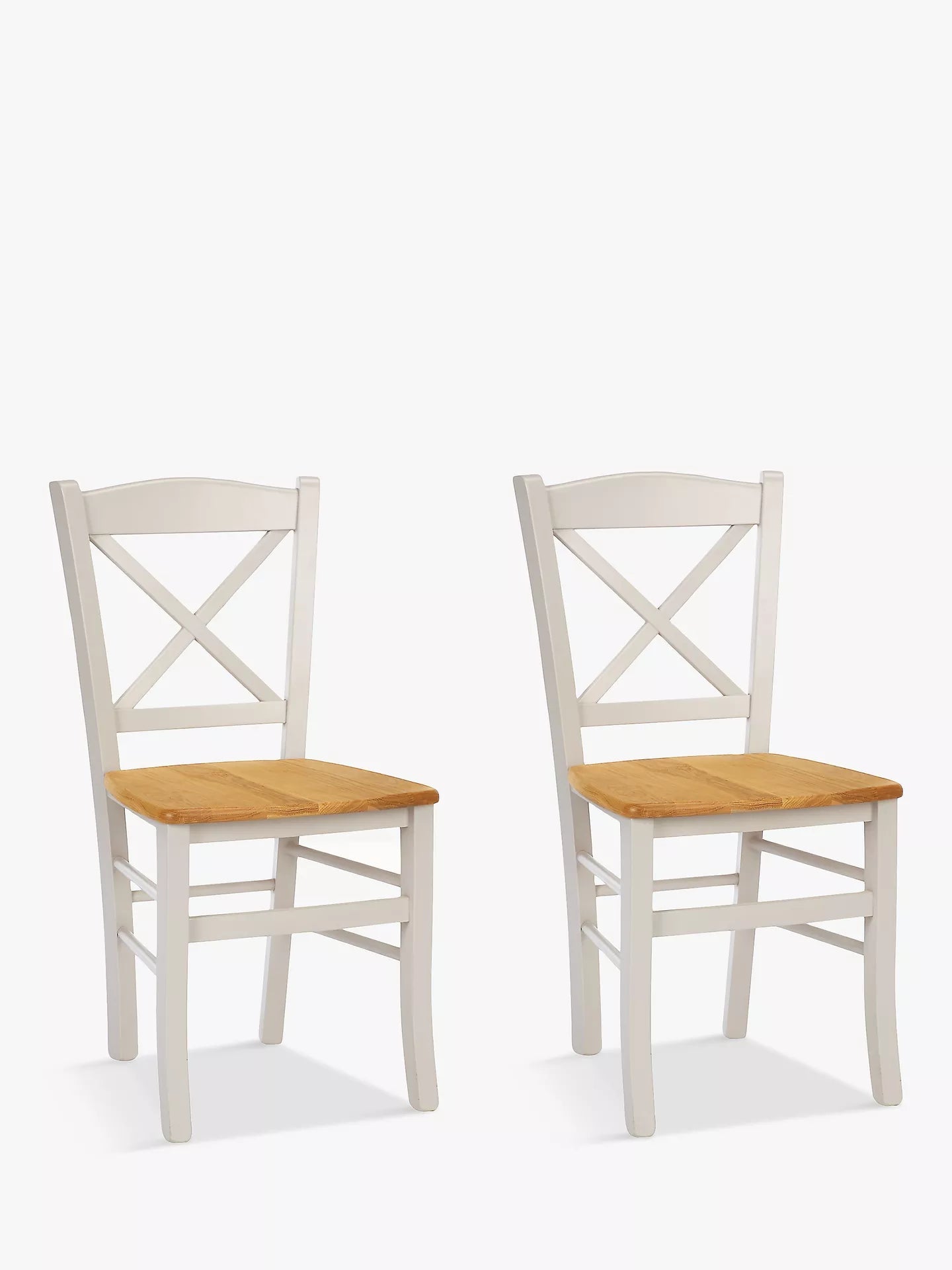 John Lewis Clayton Beech Wood Dining Chairs, Set of 2, Cream