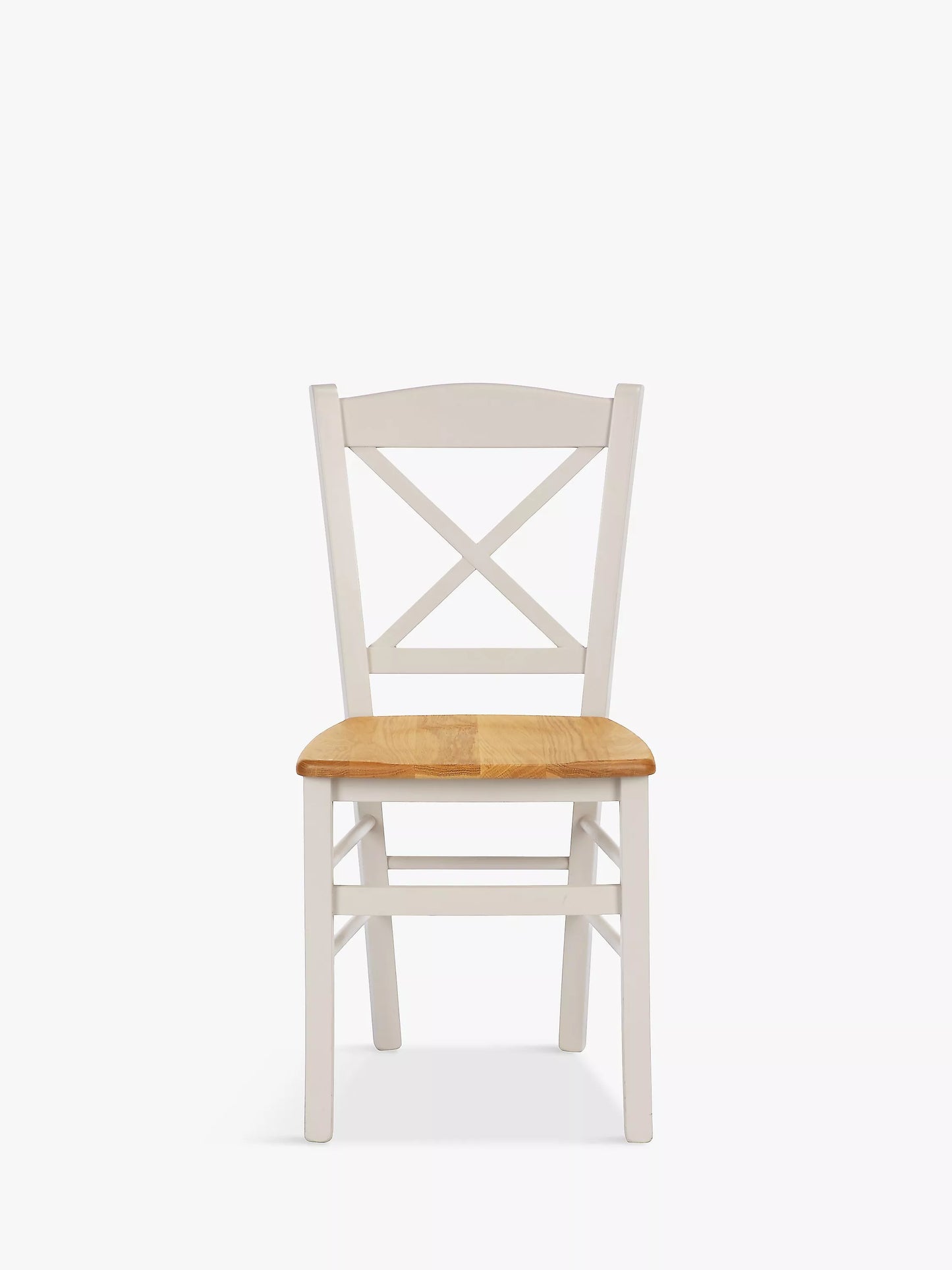 John Lewis ANYDAY Clayton Beech Wood Dining Chairs, Set of 2, Cream 